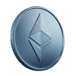 Silber-blaue Ethereum-M&uuml;nze als Icon - ETH Zahlungen im Krypto Casino Jack