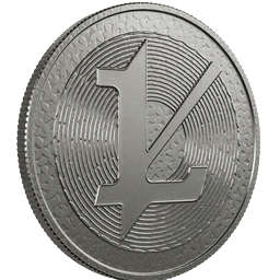 Silberne Litecoin-M&uuml;nze als Icon - LTC Auszahlung mit minimalen Netzwerkgeb&uuml;hren