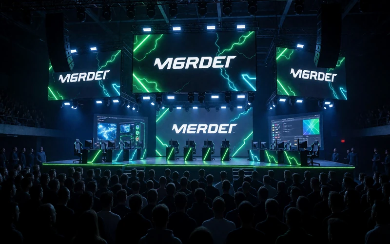 Esports-Arena mit leuchtenden Gaming-PCs und Neonlicht - Esports-Wetten bei Jack Casino