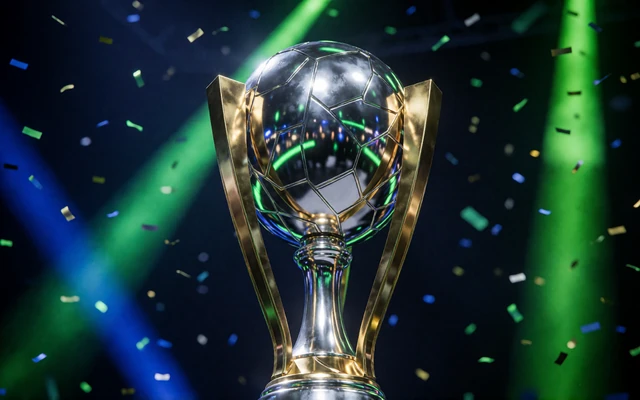 Esports-Troph&auml;e auf B&uuml;hne im Neonlicht - Turnier-Wetten bei Jack Casino